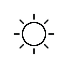 Sun Icon Logo Vector Isolated. Nature and Weather Icon Set. Editable Stroke and Pixel Perfect.