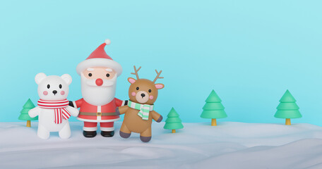 Obraz na płótnie Canvas Christmas background 3d rendering.