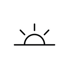 Sunset Icon Logo Vector Isolated. Nature and Weather Icon Set. Editable Stroke and Pixel Perfect.