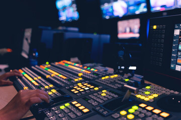 Controlled in a broadcast studio. Video mixer use