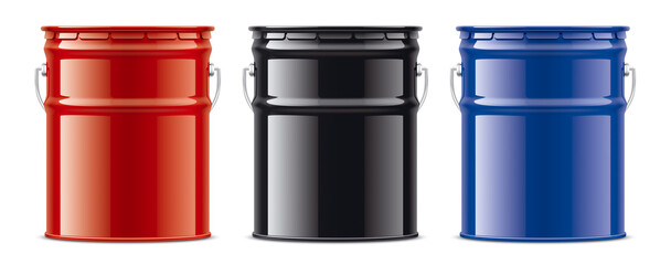 Set of Colored Metal Bucket. Part 2/2.  © master24