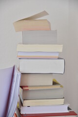 stack of books on the table