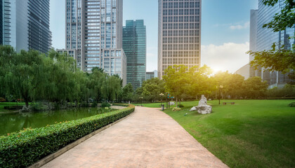Shanghai Financial District Plaza and Urban Modern Architecture Office Building