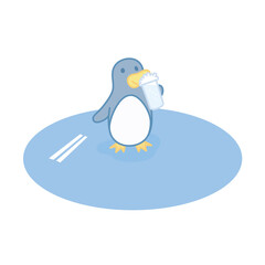 サイダーを飲むペンギン