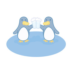 サイダーを飲むペンギン