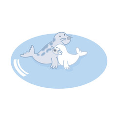 アザラシの親子1