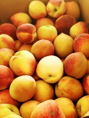 Naklejka na ściany i meble fresh peaches at the market