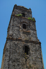 Fototapeta na wymiar San Agustin Church of Paoay bell tower facade in Ilocos Norte, Philippines