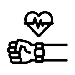 heart examination device icon vector. heart examination device sign. isolated contour symbol illustration