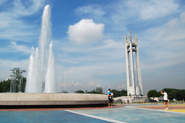 Quezon Memorial Circle Shrine and fountain in Quezon City, Philippines