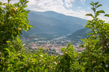 Panoramic view of Brixen, South Tyrol, Italy.