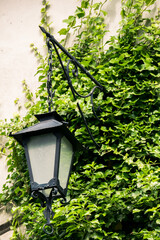 old street lamp on the wall