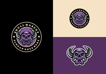 Demon Skull Mascot Awesome logo template