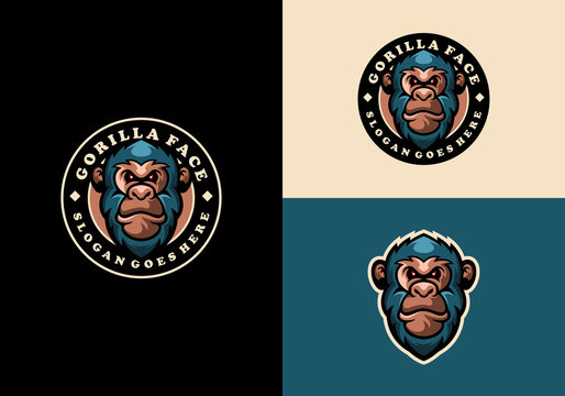 Monkey, Chimpanzee Awesome Logo emblem