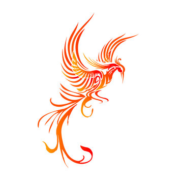 Phoenix logo, a mythological bird that cyclically regenerates or is otherwise born again.