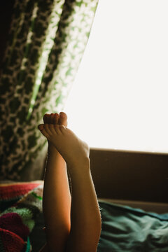 Sunlit toes.