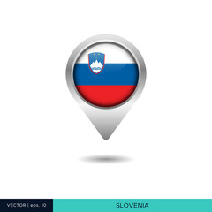 Slovenia flag map pin vector design template