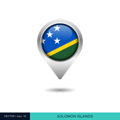 Solomon Islands flag map pin vector design template
