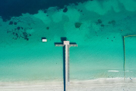 Aerial view of beach pier