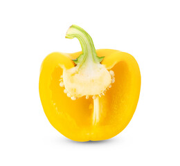 Naklejka na ściany i meble half yellow pepper on white background