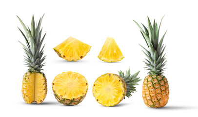  pineapple on white background