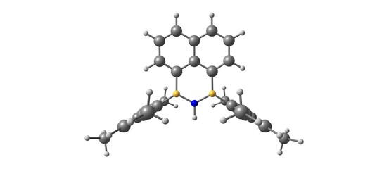 Boron nitride and carbon hybrid molecular structure isolated on white