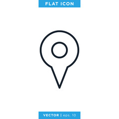 Map Pin Icon Vector Design Template. Editable Stroke