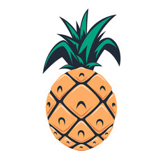 Fototapeta premium Illustration of pineapple. Design element for logo, emblem, sign, poster, card, banner. Vector illustration