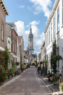 Street and Church In Delft