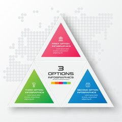 Business concept design with triangle and 3 options,Infographic template can be used for presentation,Vector illustration.