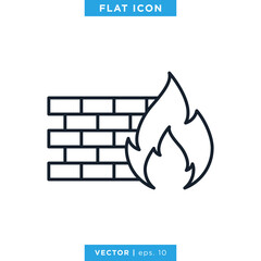 Firewall icon vector illustration design template. Editable stroke