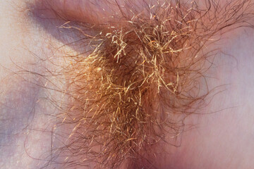 ginger male armpit hair closeup