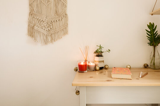 small study desk in teen bedroom
