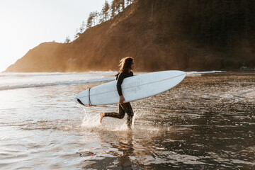 Girl with surfboard