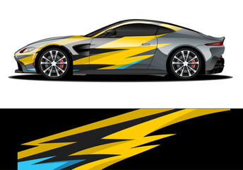 Car decal wrap design vector abstract strip for Company car wrap, sticker, and decal