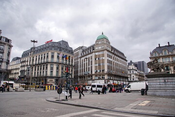 View of Boulevard Anspach in Brussels.