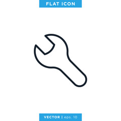 Fototapeta premium Wrench Icon Vector Design Template. Editable Stroke