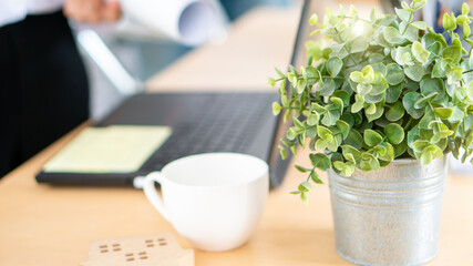 Background of teamwork professional business man woman work on conference meeting discuss plan consult advice sale economic marketing strategy share idea presenting with graph document in the office