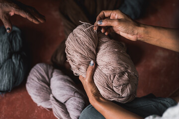 Natural dyed cotton threads