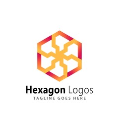 Abstract Hexagon Logos Design Vector Illustration Template