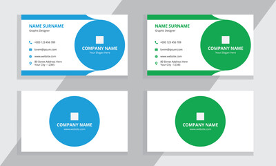 Corporate And Simple Style Business Card Vector Template, Or Personal Visiting Card.	