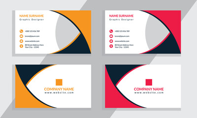 Naklejka na ściany i meble Corporate And Simple Style Business Card Vector Template, Or Personal Visiting Card. 