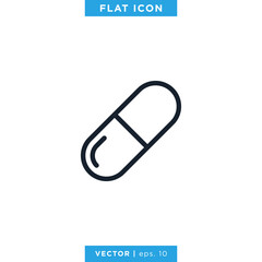Medical Capsule Icon Vector Design Template