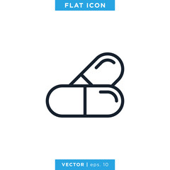 Medical Capsule Icon Vector Design Template
