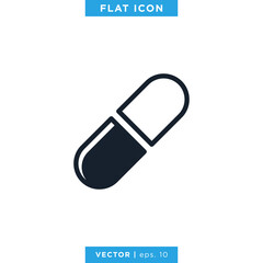 Medical Capsule Icon Vector Design Template