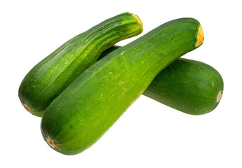 Green summer squash on a white background