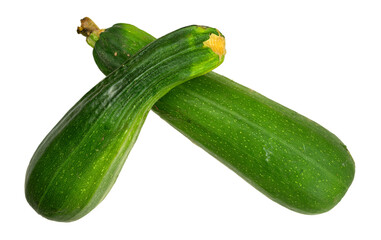 Green summer squash on a white background