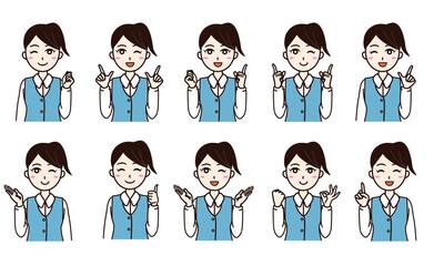 Woman business suit staff set