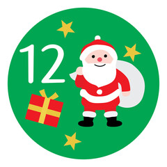 カレンダー季節のイラストアイコン　12月