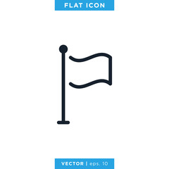 Flag icon vector design template. Editable stroke.